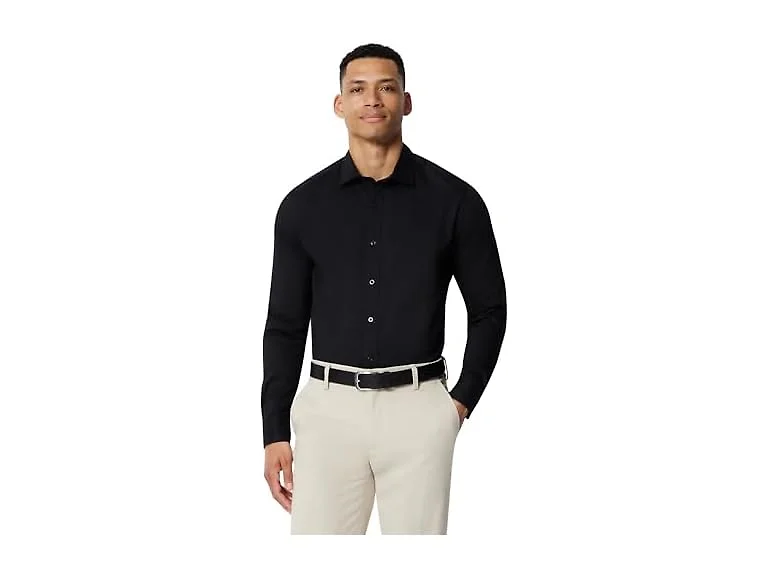Amazon Essentials Men Stretch Wrinkle Shirt Black