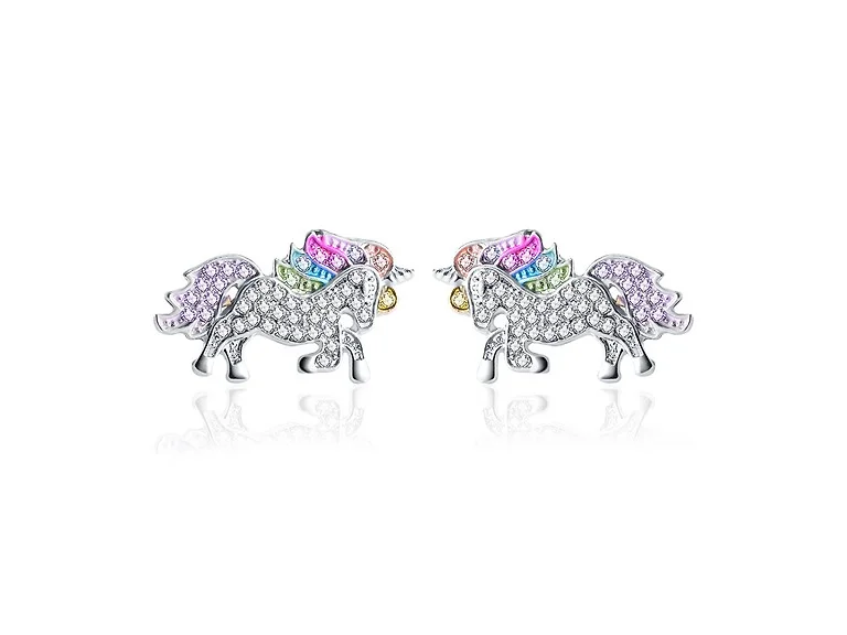 Multi Color Unicorn Stud Earrings