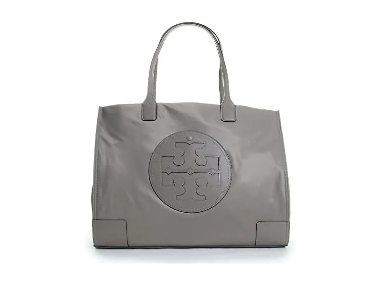 Ella Logo Tote Nylon Leather Handbag