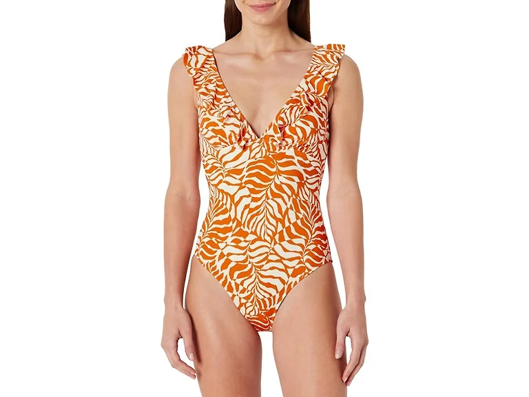 Amazon Essentials Women's Swimsuit (Small) Rust