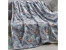 Luxury Home OSPACE-GLOW-THROW Glow in the Dark Fleece Blanke