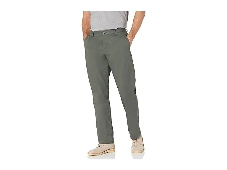 Amazon Essentials Men's Classic-Fit Wrinkle-Resistant Flat-Front Chino Pant, Olive, 38W x 32L