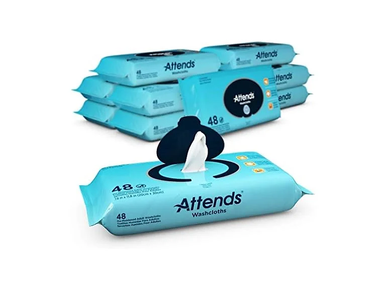Attends Unscented Wipes Pre Moistened No Rinse