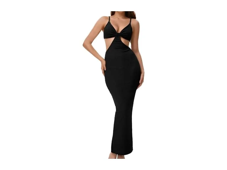 Floerns Women (S) Summer Cut Out V Neck Hem Dress
