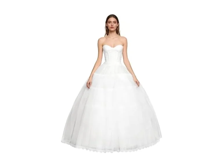 Edith Qi Women (OS) Wedding Ball Gown 4-Hoop Dress