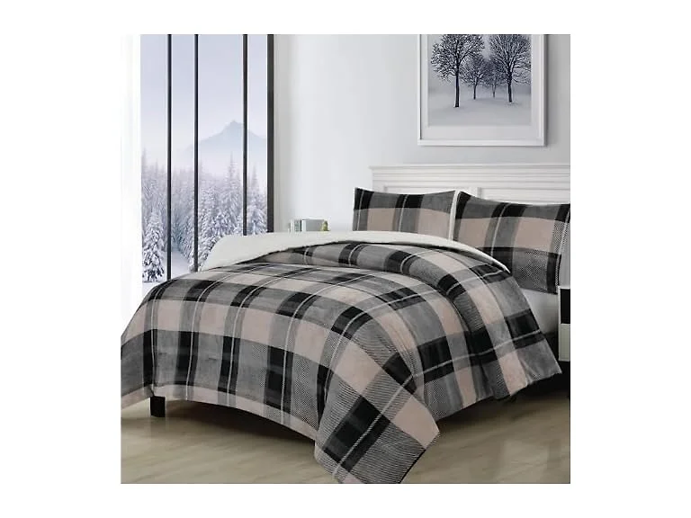Flannel Plush & Sherpa 3PC Comforter Set