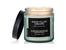 M&SENSE Snow Filled Dreams Winter Scented Candle, 11.6oz Natural Soy Wax 70 Hours Long Lasting 2 Cotton Wick Aromatherapy Gifts for Home Decor,Clean Candle for Men and Women