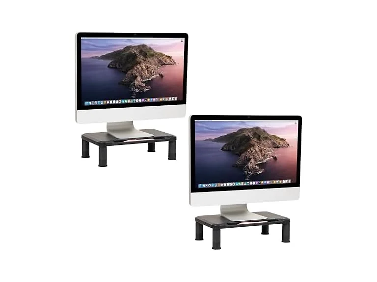 Mind Reader Monitor Stand Set of 2, Black