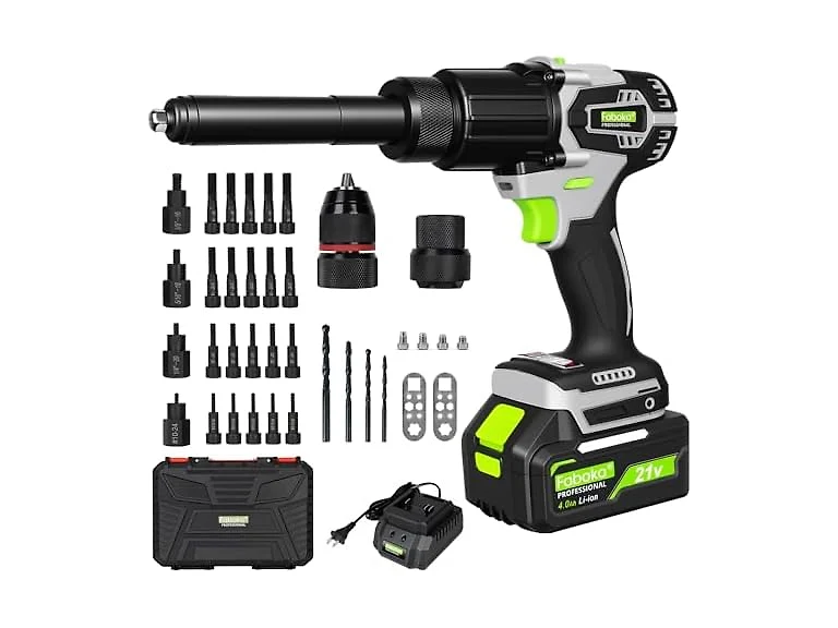 FABOKA FA0801 3-in-1 Cordless Rivet Gun & Nut & Drill