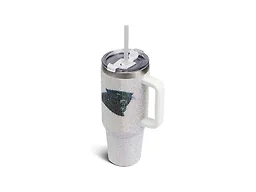 The Memory Company Officially Licensed 40oz White Bling Game Day Tumbler, Carolina Panthers
