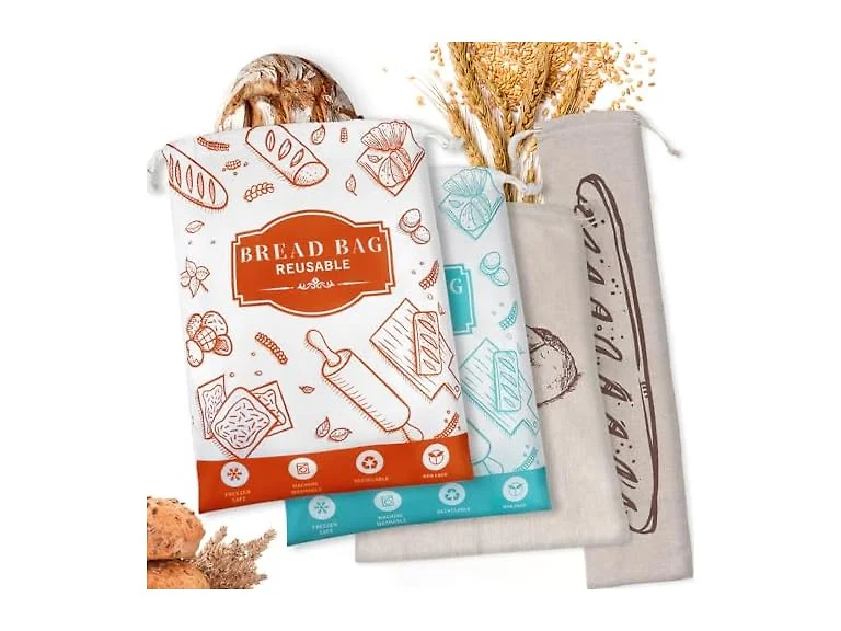 4-Pack Bread Bags for Homemade Bread