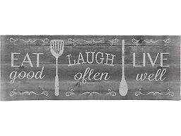 Oversized 20" x 55" Cushioned Anti-Fatigue Runner Mat, Eat Laugh Live