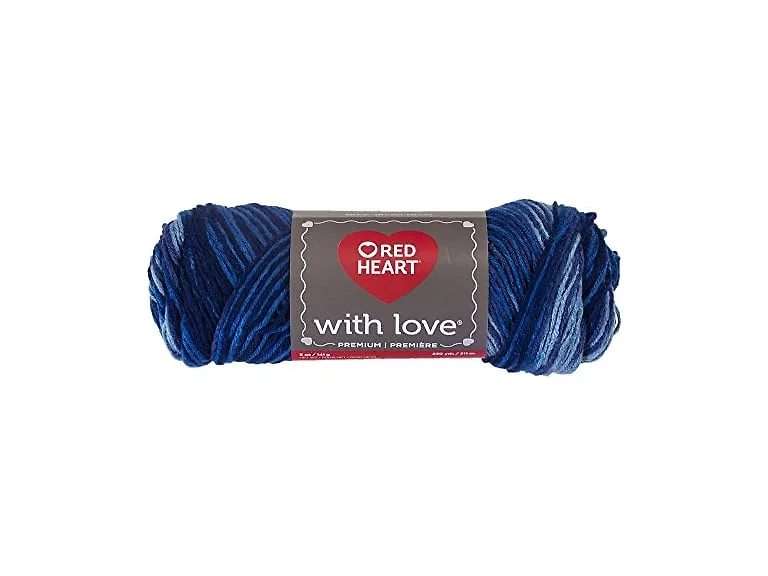 RED HEART With Love Yarn, Deep Blues