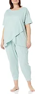 Amazon Essentials Women's Soft Cotton Modal Maternity and Nursing Pajamas, Short Sleeve Loungewear Sleepwear Set with Pants, Dusty Blue, X-Small