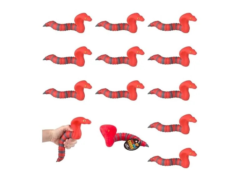8 Inch Wiggle Sensory King Cobra – 12 Count Display