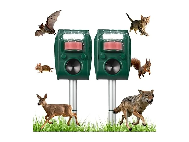 Solar Ultrasonic Animal Repeller, 2 Pack
