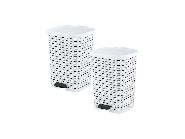 Superio 3 Gal Step-On Trash Can White 2