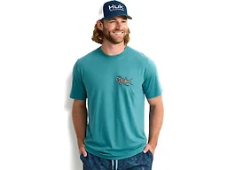 HUK Mens Short Sleeve Performance Tee, Fishing T-Shirt for Men, Taco Shot - Storm Blue, XX-Large