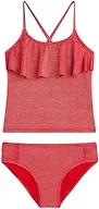 Sparkle Solid Flounce Tankini