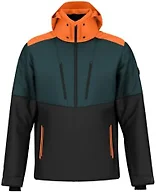 HEAD Men’s Neo Insulated Ski Jacket – Waterproof, Stretch Fabric, Detachable Hood & Snow Gaiter - Dark Teal/Black, Large (52)