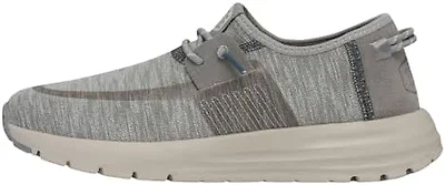 Hey Dude Mens Shoes, Sirocco Dual Knit, Light Grey, 37