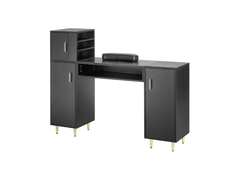 VEVOR Manicure Table, Glass Top Nail