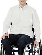 Amazon Essentials Men's Long Sleeve Shirt - Regular-Fit, Pocket Stretch Oxford (Available in Big & Tall), Light Grey Vertical Stripe, XX-Large Big Tall