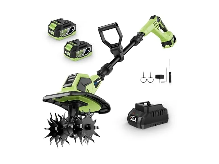 Endutools Cordless Tiller Cultivator Green