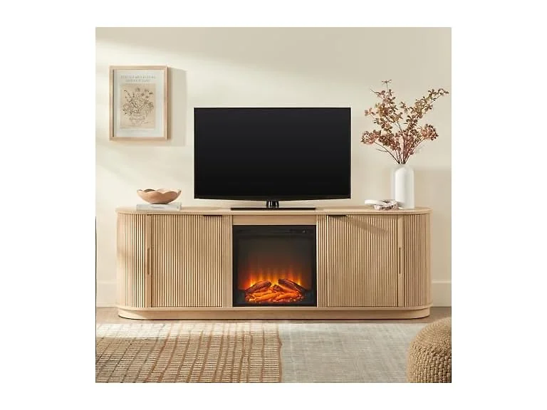 Walker Edison Chloe TV Stand Fireplace