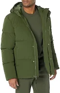 Amazon Essentials Men's Mid-Length Hooded Puffer Coat (Available in Big & Tall), Dark Olive, Large