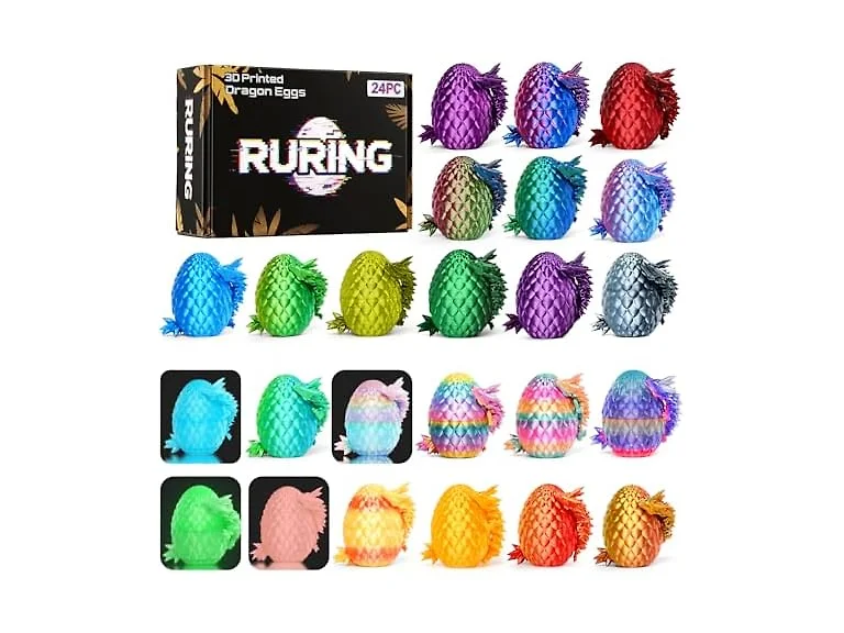 RURING 24PCS 3D Printed Dragon Eggs