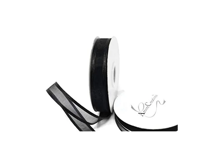 Black Organza Ribbon with Satin Edge-25