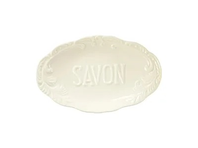 Abbott Collection White "S.A.V.O.N" Embossed