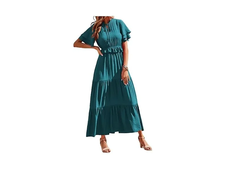 Prettygarden Women (M) Summer Boho Maxi V Dress