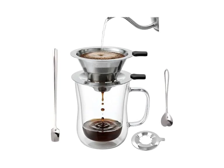 LSKJSLZ 2-in-1 Pour Over Coffee Maker