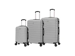 Tucci Italy Marvello Hardside Luggage Set of 3 (20", 24", 28"), Scratch Resistant, Silver
