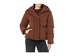 Amazon Essentials Women's Short Waisted Puffer Jacket (Available in Plus Size), Deep Brown, Small