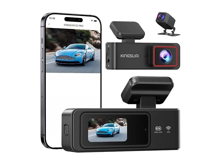 2K Dash Cam Front and Rear with 64GB SD Card
