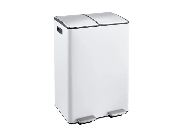 Takywep 8 Gal Dual Recycling Bin White