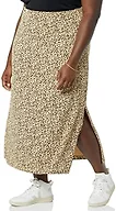 Amazon Essentials Women's Lightweight Knit Long Maxi Skirt, Camel Animal Print, Medium