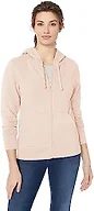 Amazon Essentials Women's Midweight Fleece Full-Zip Hoodie with Drawstring, Light Pink, Small