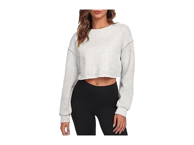 Fkeep Women Cropped Sweatshirts Long Sleeves Tops