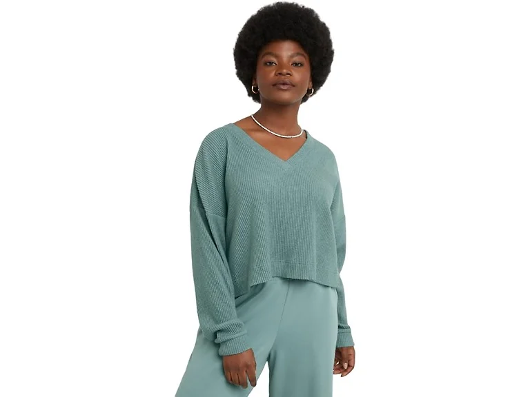 Hanes Women (M) Originals Fleece Salt Pool Green