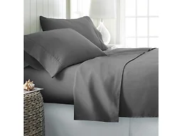 Noble House NH-100% Cotton Sheet Set - QN-Silver Gray Que