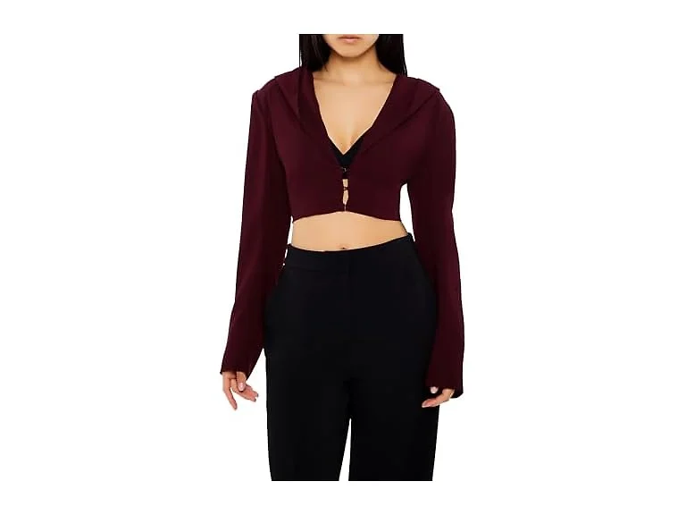 Forever 21 Women (M) Plunging Hooded Blazer