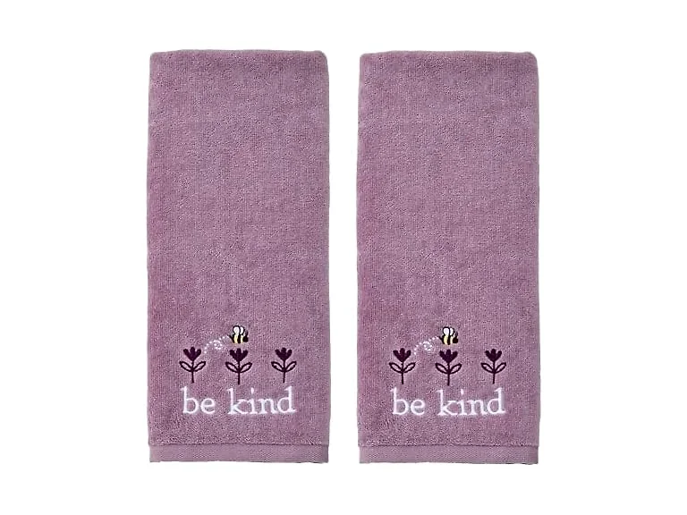 SKL Home Bee Kind Hand Towel Set-2pc, 100% Cotton