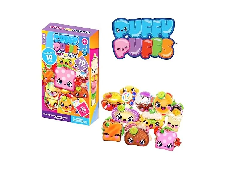 Puffy Puffs 3D Characters Stickers 10Pk