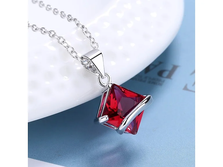 Sterling Silver Ruby Necklace