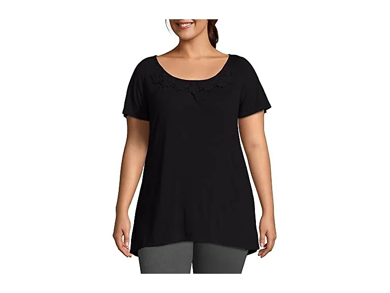 Just MY Size Women (4X) Crochet Trim Tunic Shirt