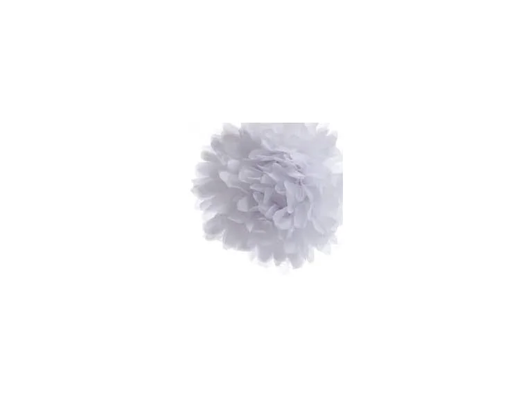 White Tissue Pom Pom Garland 9 ft 6 Poms